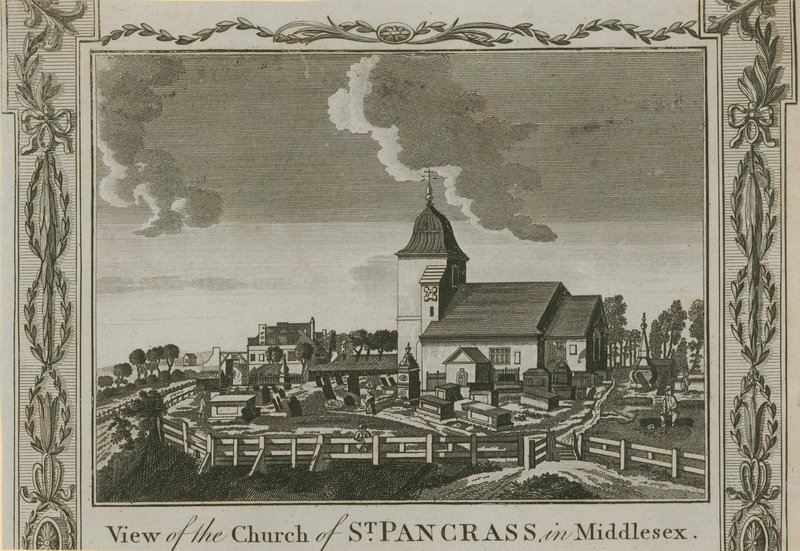 Ansicht der Kirche von St. Pancras von English School