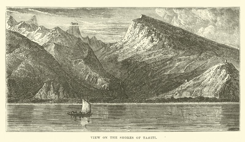 Blick auf die Küsten von Tahiti von English School