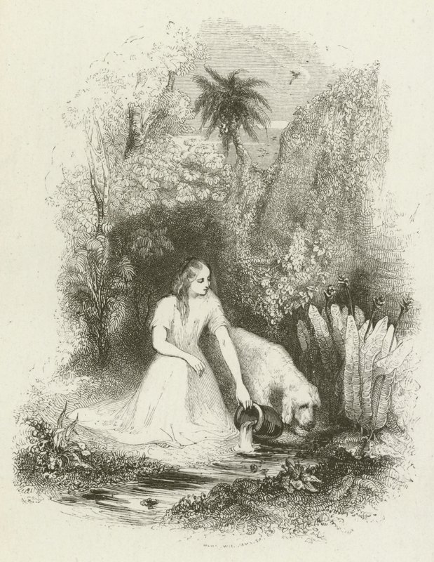 Virginia am Brunnen (Stich) von English School