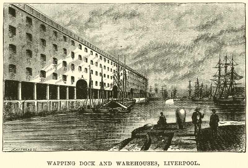 Wapping Dock und Lagerhäuser, Liverpool von English School