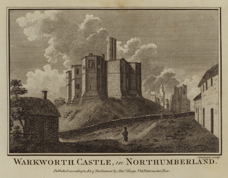 Warkworth Castle in Northumberland (Stich) von English School