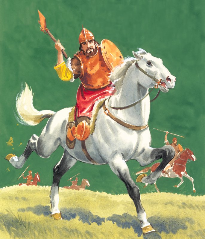 Krieger zu Pferd von English School