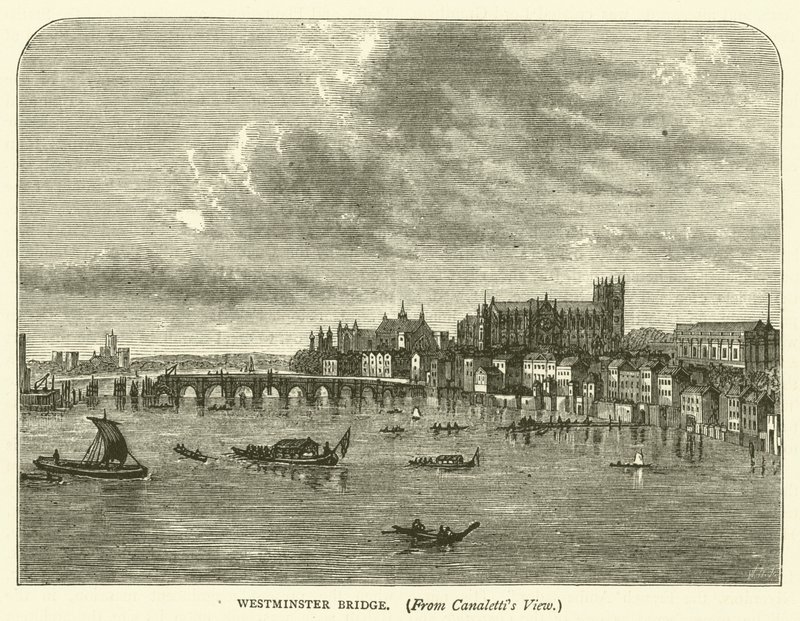 Westminster Bridge, nach Canalettis Ansicht von English School