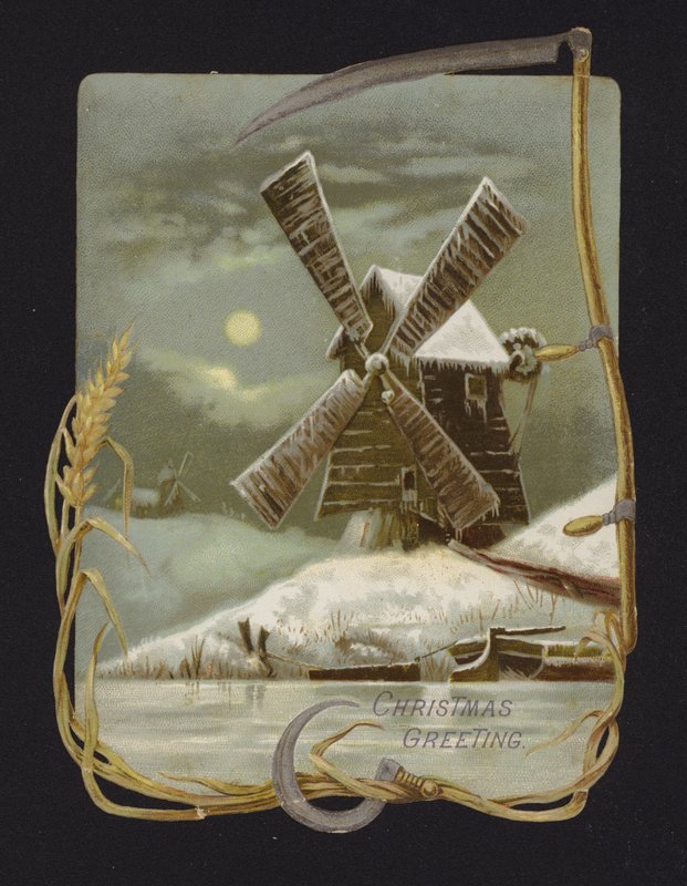 Windmühle im Schnee von English School