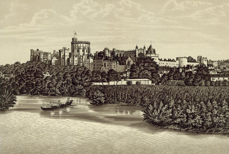 Windsor Castle vom Fluss aus von English School