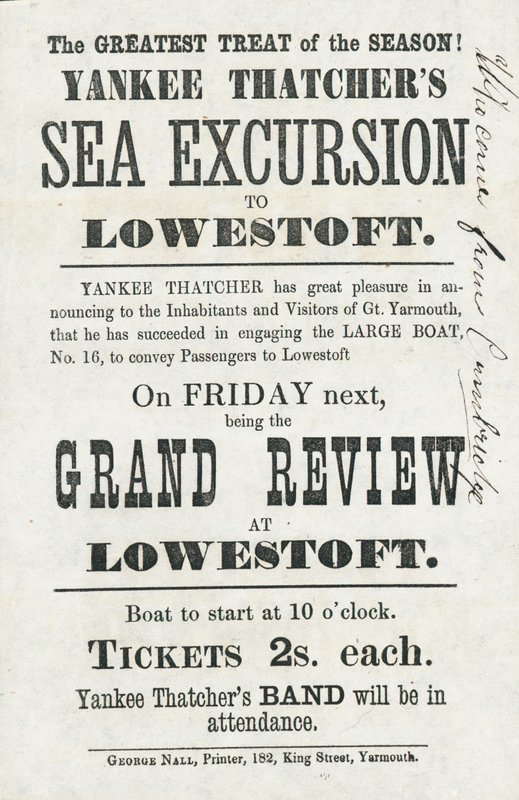 Yankee Thatchers Seeausflug nach Lowestoft (Druck) von English School