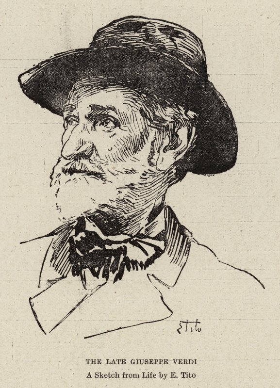 Der verstorbene Giuseppe Verdi von Ettore Tito