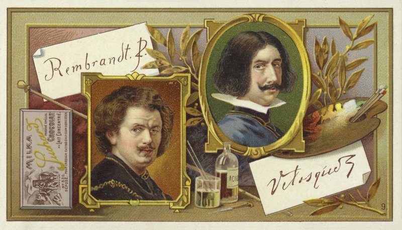 Rembrandt van Rijn und Diego Velázquez von European School
