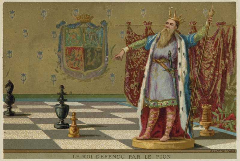 Der König verteidigt von einem Bauern von European School