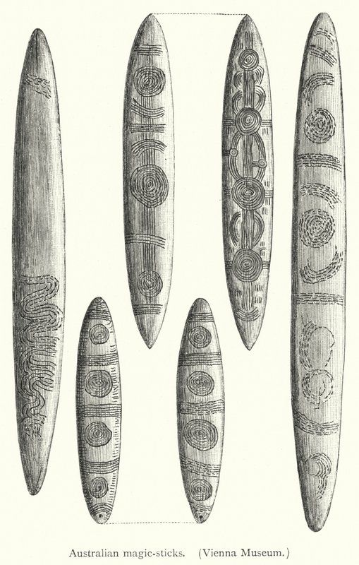 Australische Zauberstäbe (Gravur) von European School