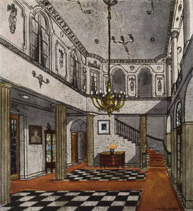 Flur (Farblithographie) von European School