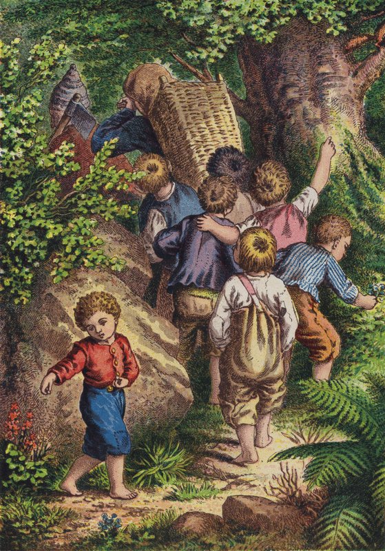 Däumelinchen (Farblithografie) von European School