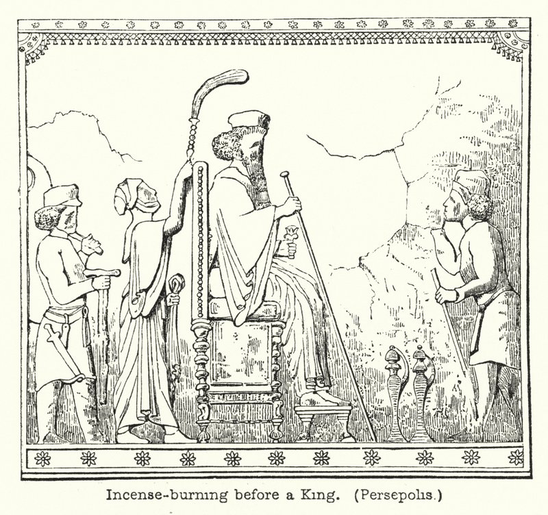 Weihrauchverbrennung vor einem König, Persepolis von European School