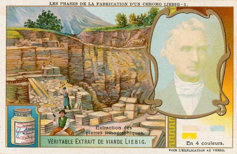 Herstellung einer Liebig-Chromolithographie von European School