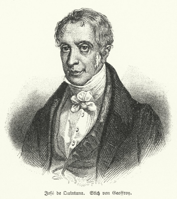 Manuel Jose Quintana, spanischer Dichter (Lithographie) von European School