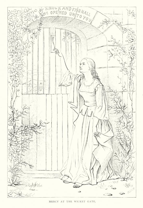 Barmherzigkeit am Wicket Gate (Gravur) von European School