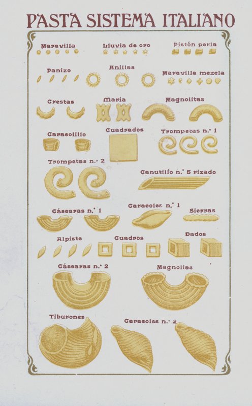 Pasta (Farblithographie) von European School