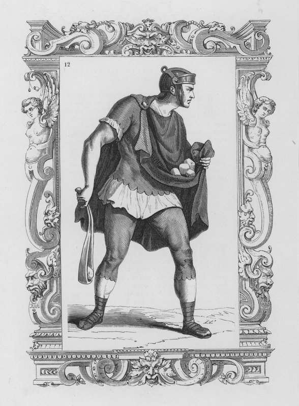 Römischer Soldat mit Schleuder von European School
