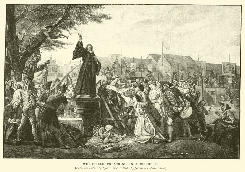 Whitefield predigt in Moorfields von Eyre Crowe
