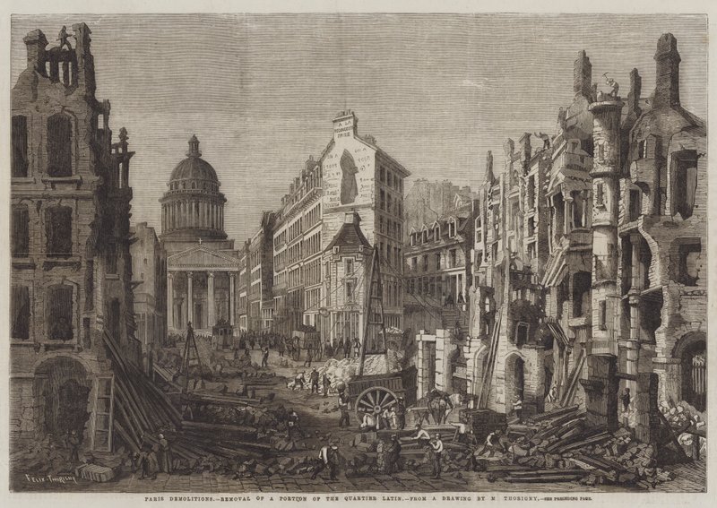 Pariser Abrisse, Entfernung eines Teils des Quartier Latin von Felix Thorigny