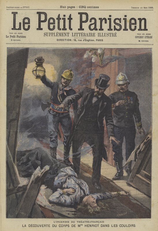 Feuer im Théâtre-Français, Paris von Fortune Louis Meaulle
