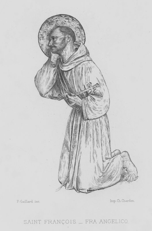 St. Franziskus von Assisi (Lithografie) von Fra (after) Angelico
