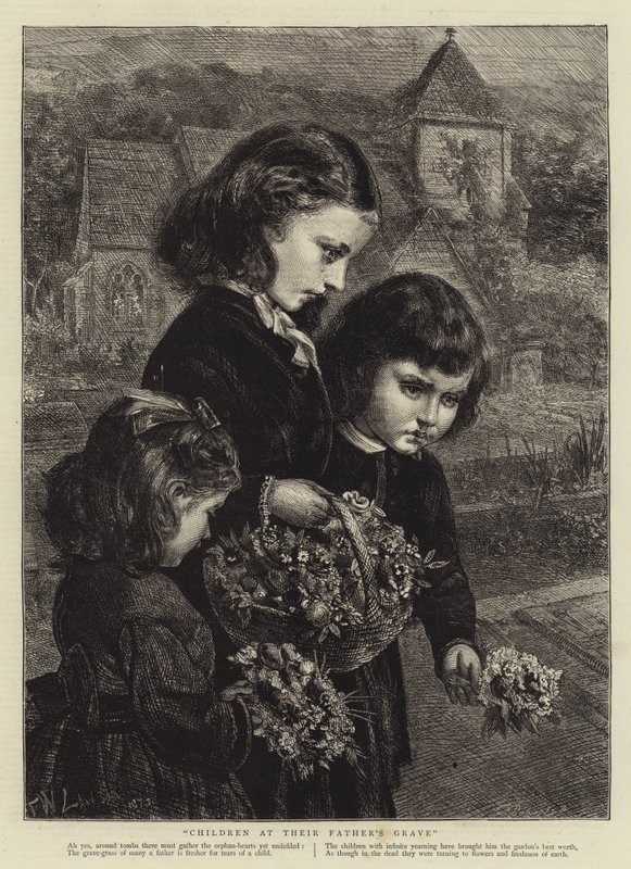 Kinder am Grab ihres Vaters von Francis Wilfred Lawson