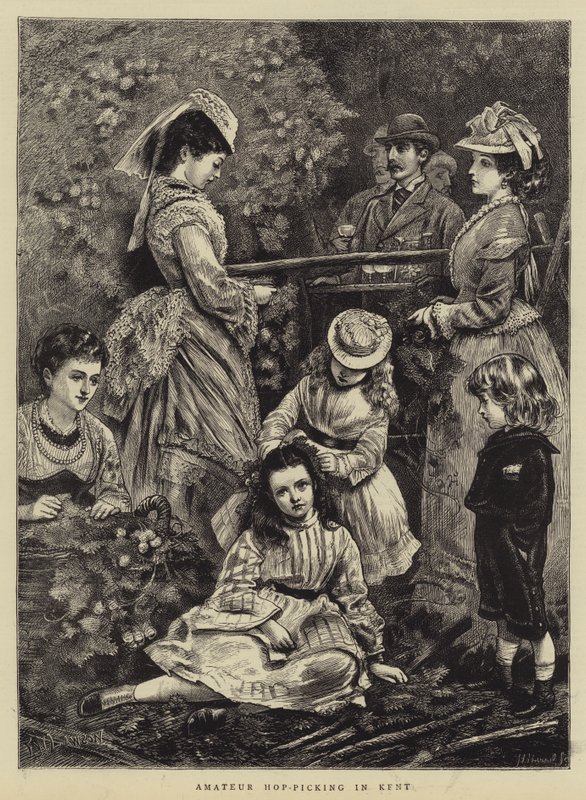 Amateur-Hopfenpflücken in Kent von Francis Wilfred Lawson
