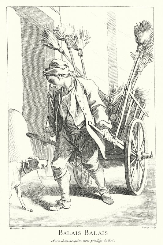 Besenverkäufer (Gravur) von Francois (after) Boucher