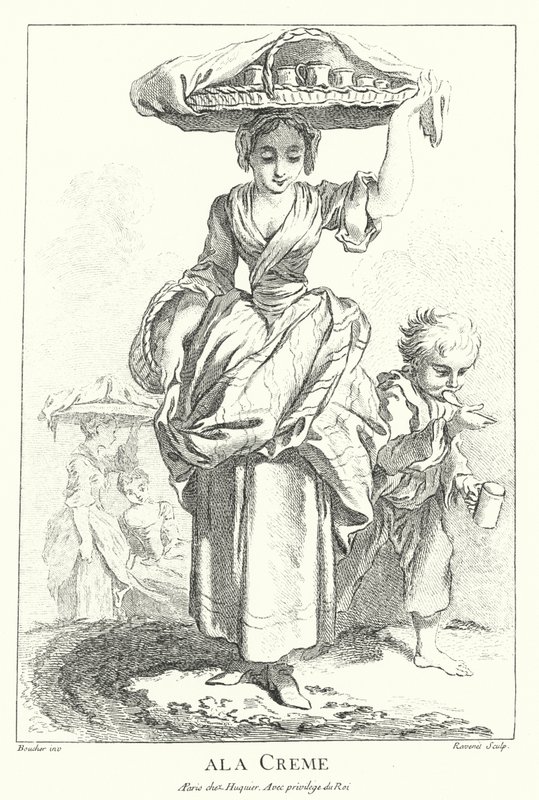 Sahneverkäufer (Gravur) von Francois (after) Boucher