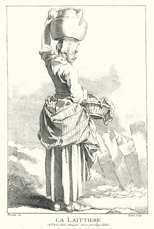 Milchmädchen (Gravur) von Francois (after) Boucher