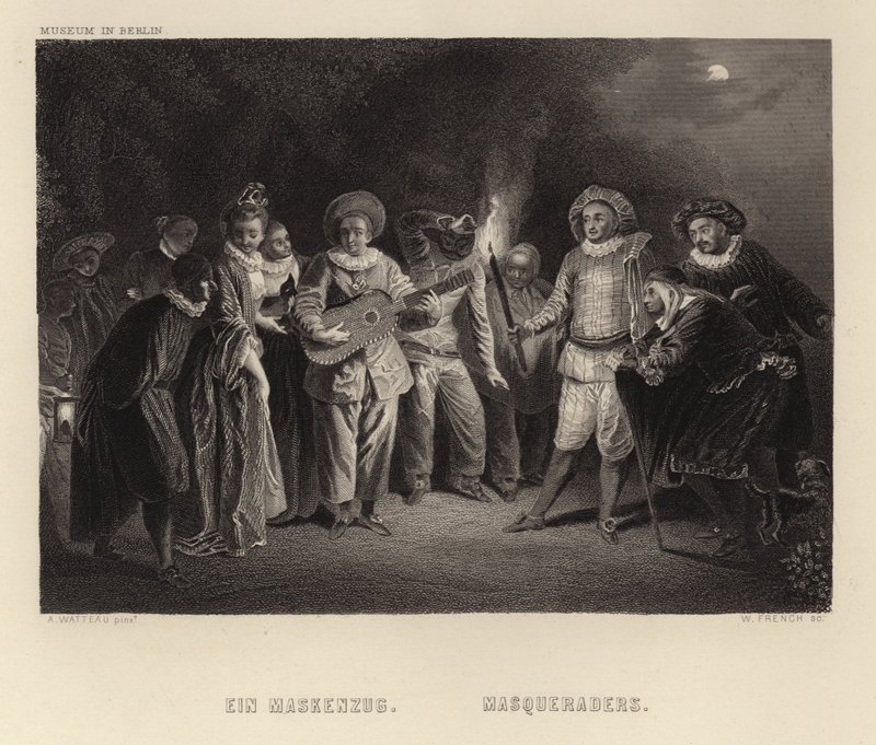 Maskenträger von Francois Louis Joseph Watteau