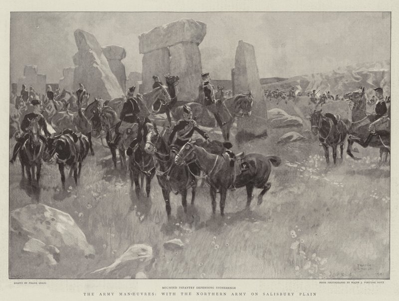 Die Armeemanöver, mit der Nordarmee auf Salisbury Plain von Frank Craig