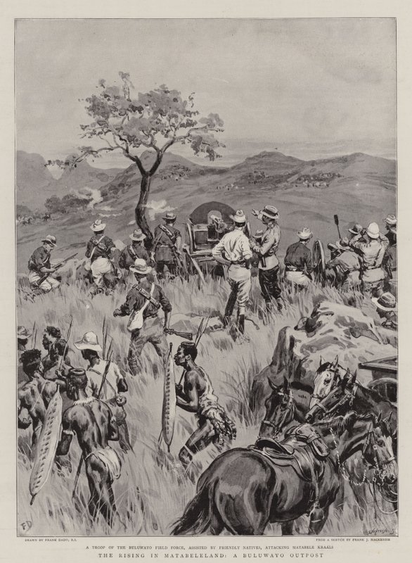 Der Aufstand in Matabeleland, ein Außenposten in Buluwayo von Frank Dadd