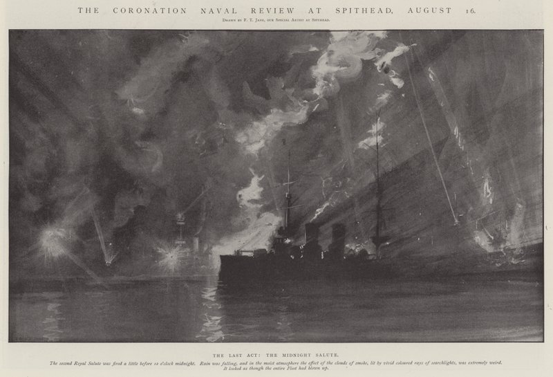 Die Krönungsflottenparade in Spithead, 16. August von Fred T. Jane
