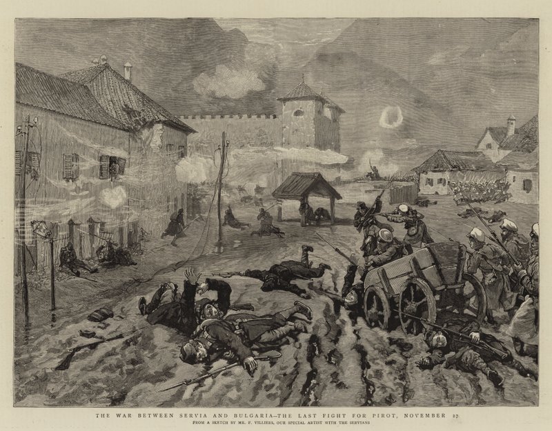 Der Krieg zwischen Serbien und Bulgarien, der letzte Kampf um Pirot, 27. November von Frederic Villiers