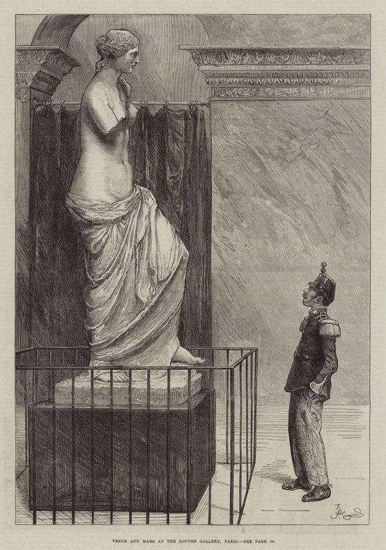 Venus und Mars in der Louvre-Galerie, Paris von Frederick Barnard