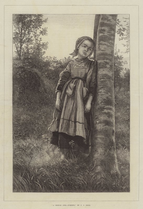 Ein bretonisches Mädchen, Abend von Frederick John Skill