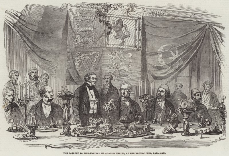 Das Bankett für Vizeadmiral Sir Charles Napier im Reform Club, Pall-Mall von Frederick John Skill