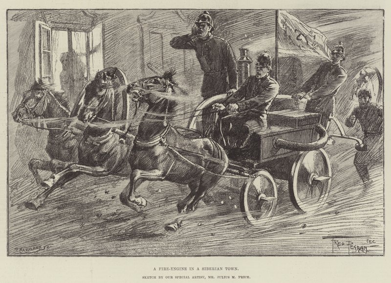 Eine Feuerwehr in einer sibirischen Stadt von Frederick Pegram