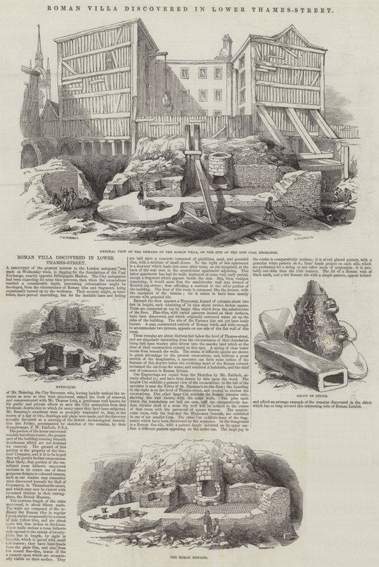 Römische Villa in der Lower Thames-Street entdeckt von Frederick William Fairholt