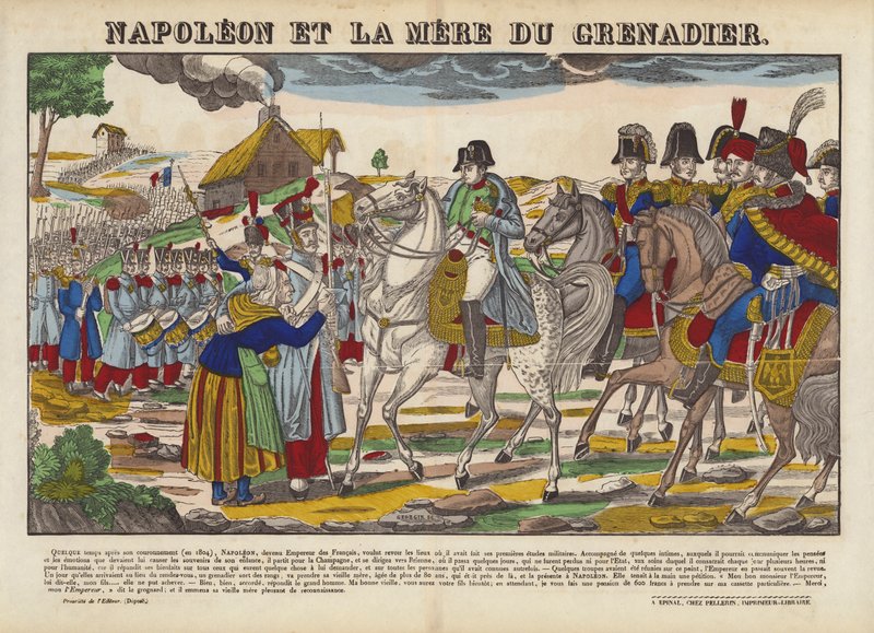 Napoleon und die Mutter des Grenadiers von French School