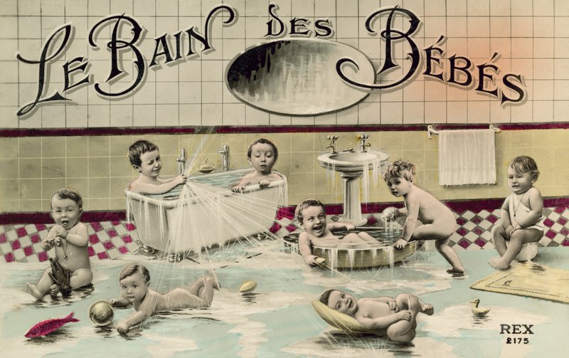 Das Bad der Babys von French Photographer
