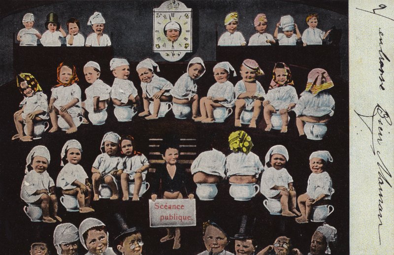 Viele Babys auf ihren Töpfchen von French Photographer