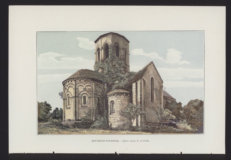 Mouthiers-sur-Boeme, Kirche, Nordfassade und Apsis von French Photographer