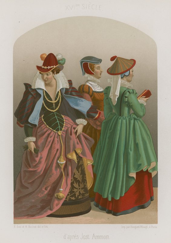 Eine Gruppe gut gekleideter Frauen von French School