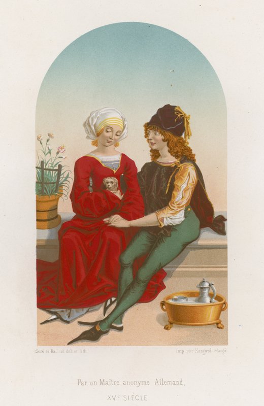 Ein Mann und eine Frau sitzen zusammen von French School