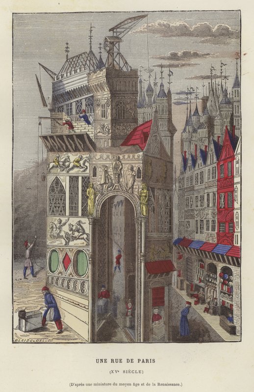 Eine Straße in Paris, 15. Jahrhundert von French School