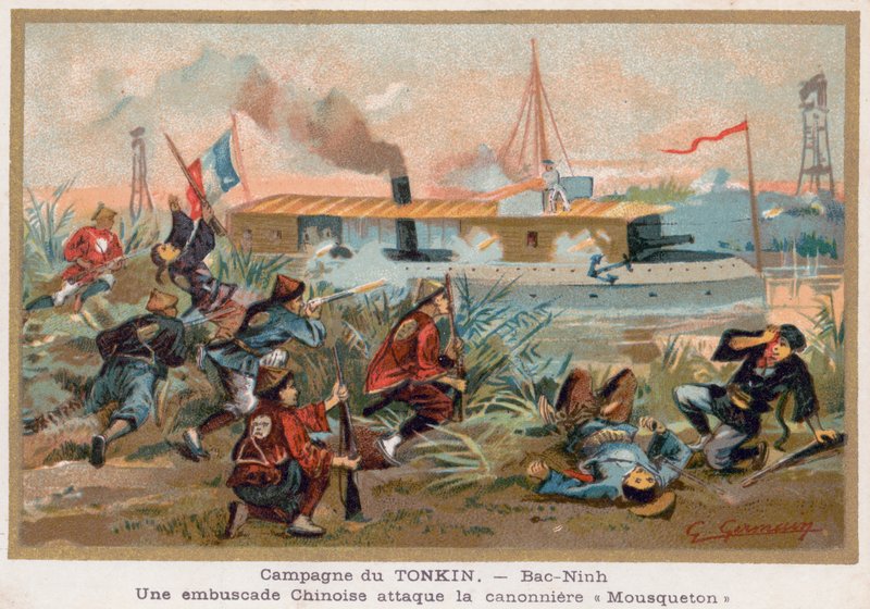 Hinterhalt eines französischen Schiffes bei Bac-Ninh von French School