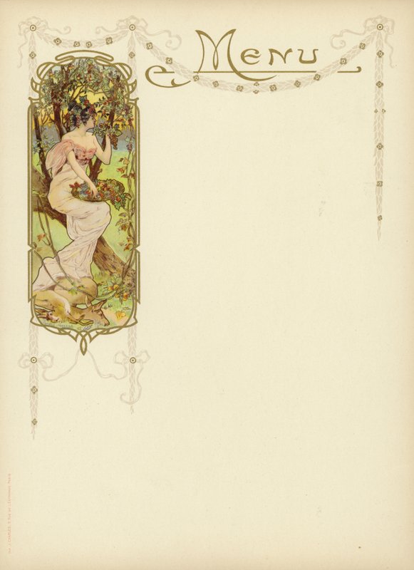 Jugendstil-Design für ein Menü von French School
